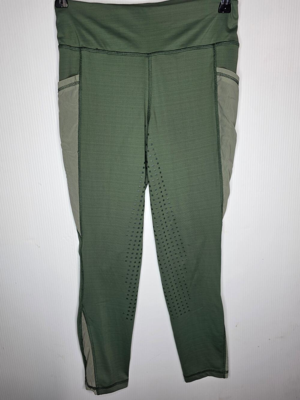 TuffRider Size M Minerva Green EquiCool Silicone Knee Patch Riding Tights
